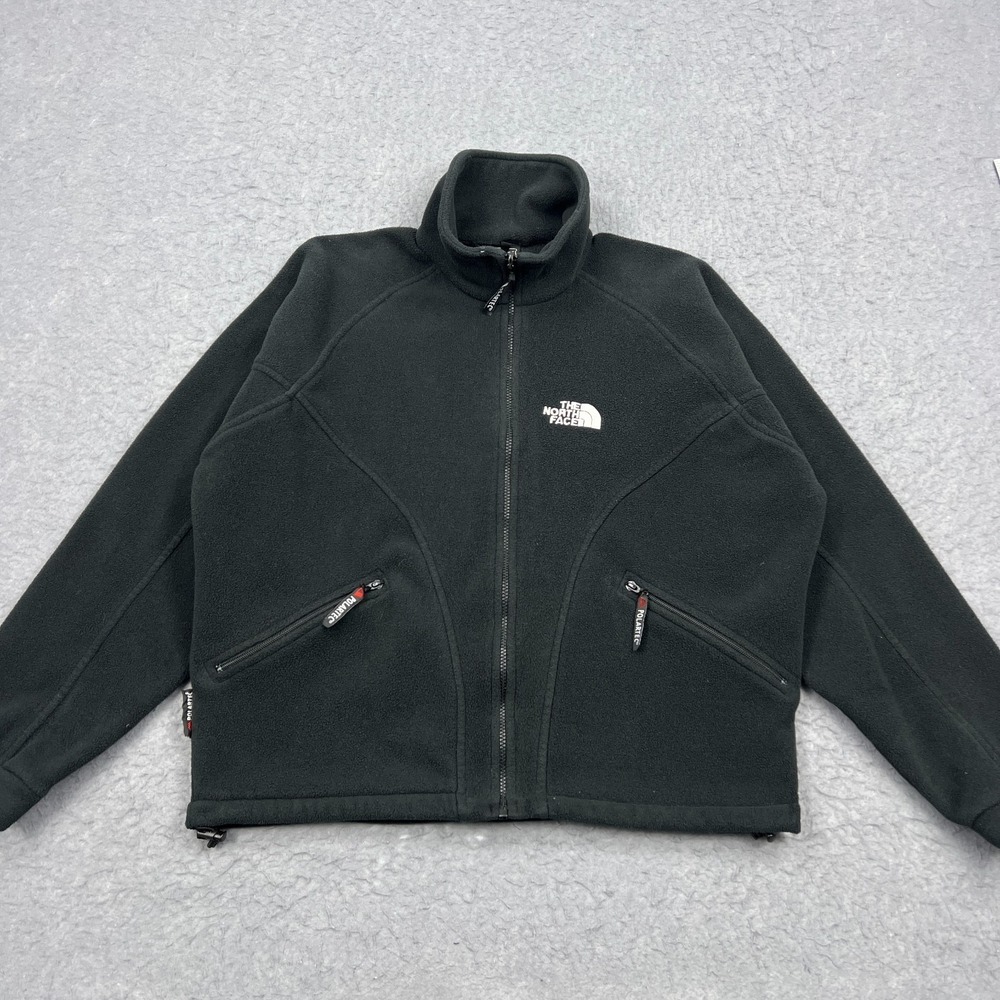 VTG‎ North Face Fleece Jacket Women's Large Black Polartec Full Zip 90s USA Made